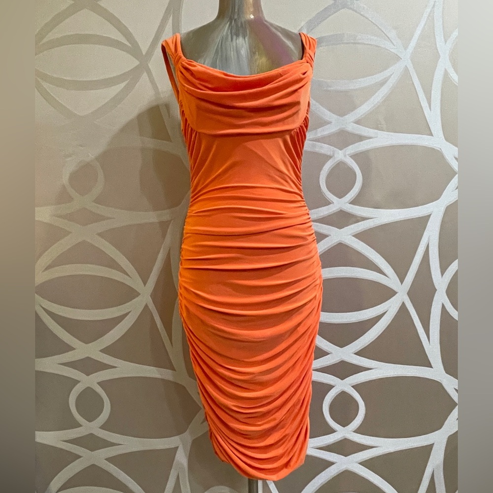 Tory Burch ruched open back Aperol Dress